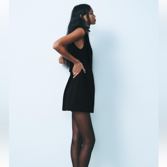 Zara velvet bows dress black - Picture 3 of 10